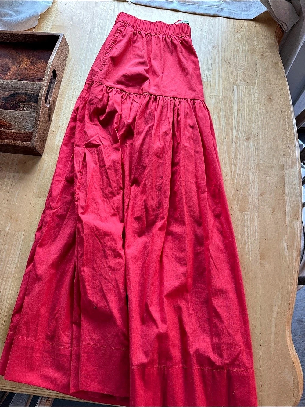 Abercrombie & Fitch Tiered Maxi Skirt Pink